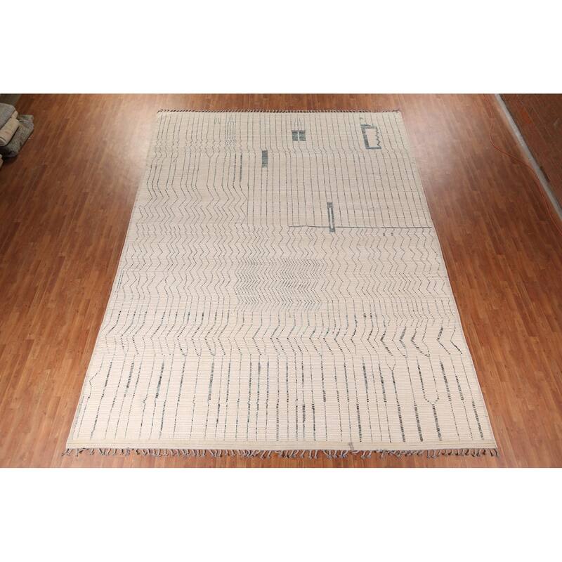 Earth Tone Moroccan Large Area Rug Hand-Knotted Oriental Wool Carpet - 11'9" x 15'3"