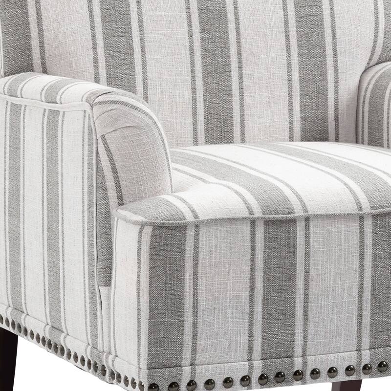 Vintage 29" W Patterned Striped Accent Chairs