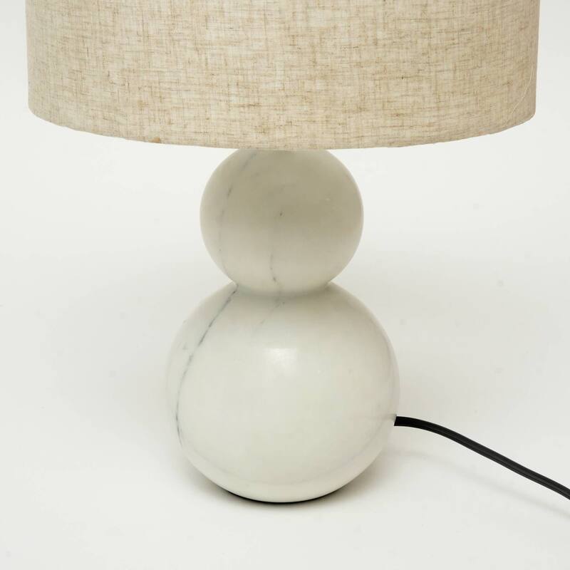Jack Modern White Marble Table Lamp - Sleek & Stylish Home Lighting-12X12X18"