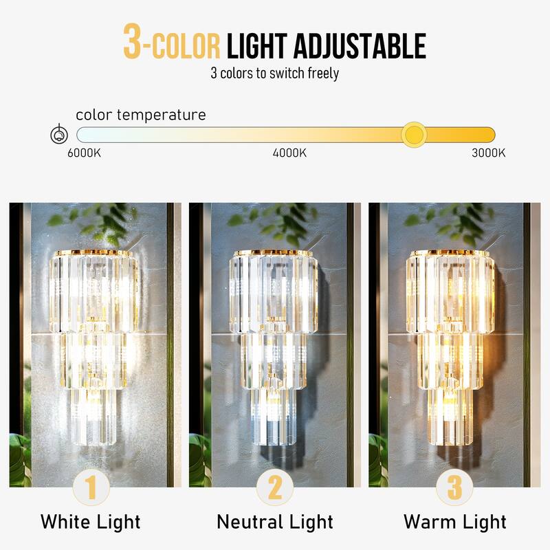 Sumptuous Triangular Prism Crystal Wall Sconce Bedside Lamp