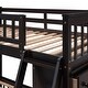 preview thumbnail 30 of 29, Twin Over Full Wooden Bunk Bed with Six Drawers & Three Flexible Shelves, Wooden Bunk Bed Bottom Bed with Wheels for Family