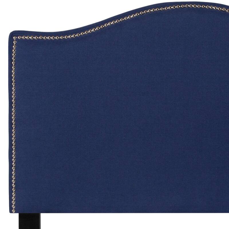 Arched Upholstered Headboard with Nailhead Trim