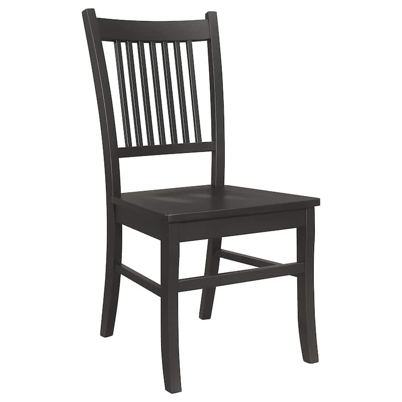 Marbrisa Matte Black Wood Dining Side Chair (Set of 2)