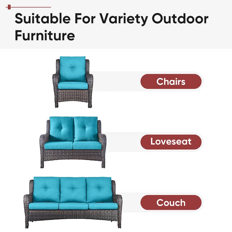 Gymojoy Pillow and Cushion Set Deep Seat Indoor/Outdoor - 25" x 22" x 4"