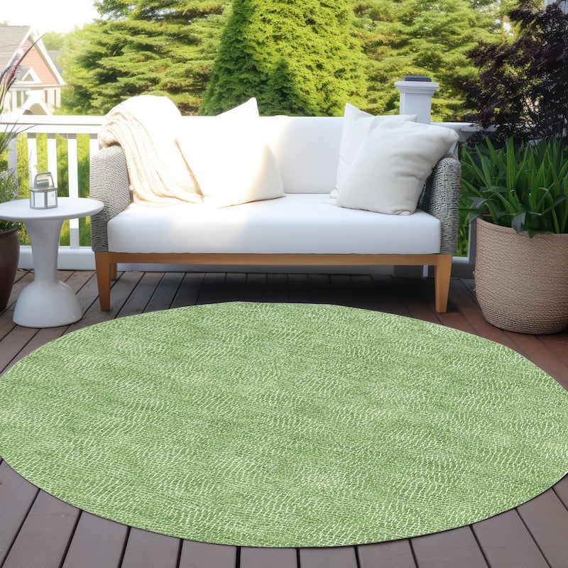 Machine Washable Indoor/ Outdoor Solid Modern Chantille Rug