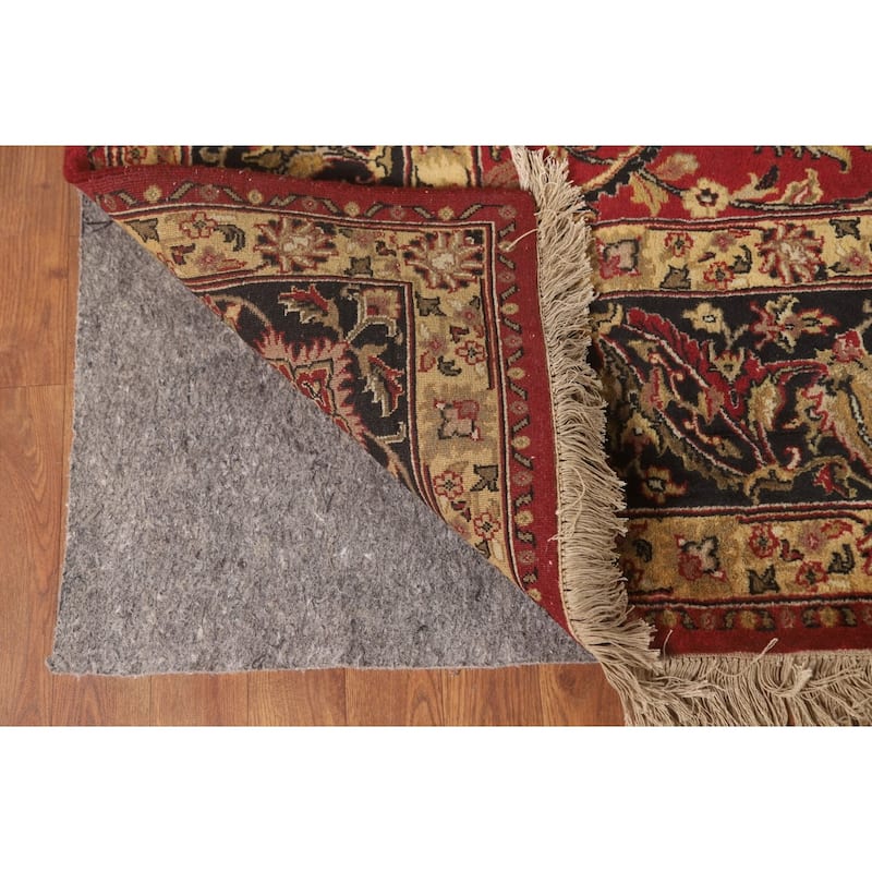 Red Floral Agra Oriental Area Rug Hand-Knotted Wool Carpet - 7'9" x 10'0"