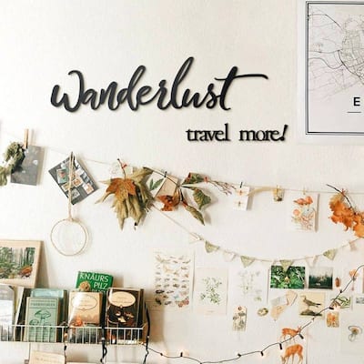 Wanderlust Travel More Metal Wall Art, Metal Wall Decor