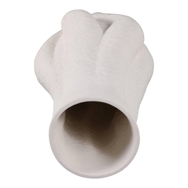 Porcelain Sculptural Vase with Curved Silhouette and Intricate Detail