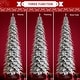 preview thumbnail 21 of 58, Glitzhome Pre-Lit Flocked Pencil Spruce Artificial Christmas Tree with Warm White Lights
