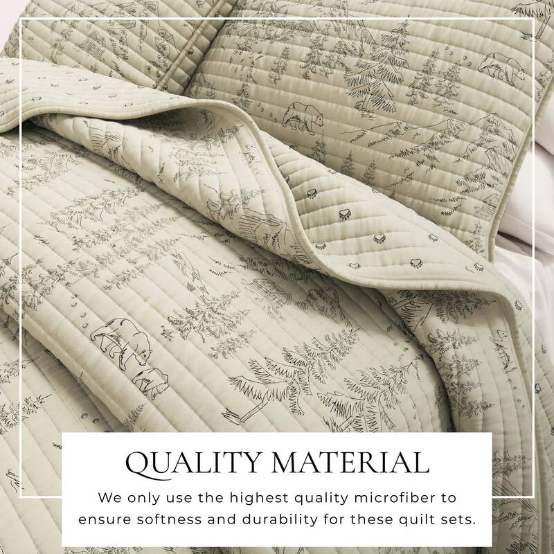 Linery & Co. Lodge Printed Microfiber Quilt Set with Shams
