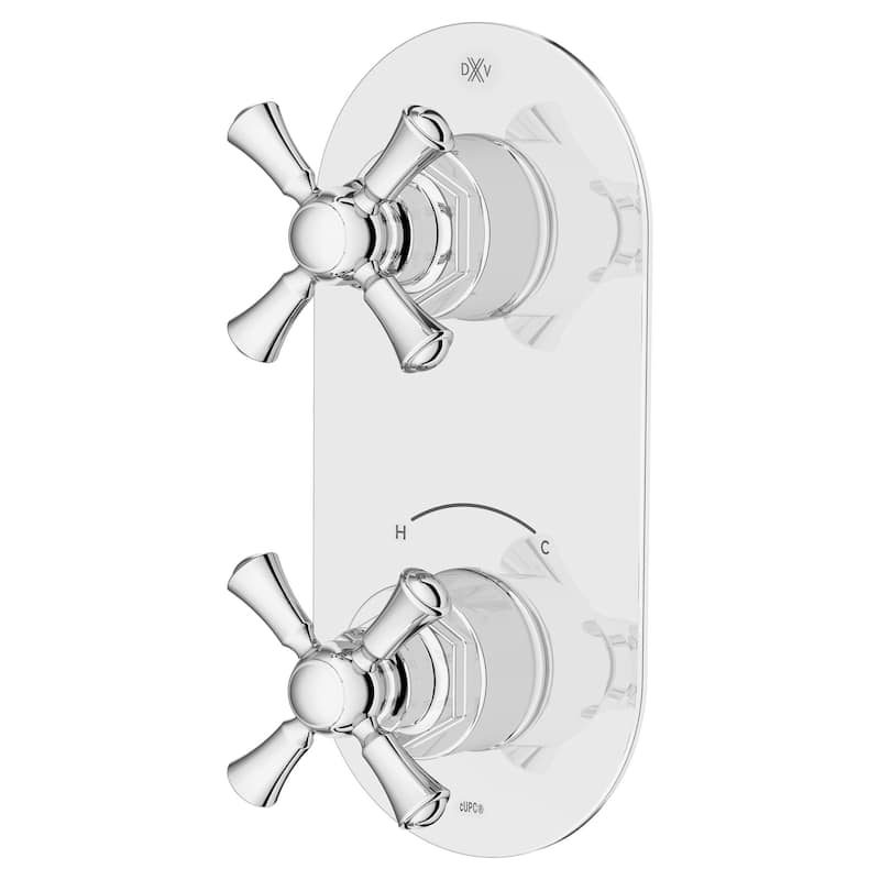 DXV Oak Hill 2-Handle Thermostatic Slim Valve with Cross Handles