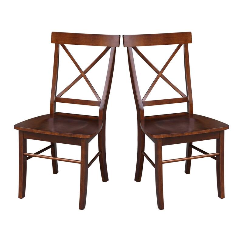 Set of Two X-Back Dining Chairs - Espresso