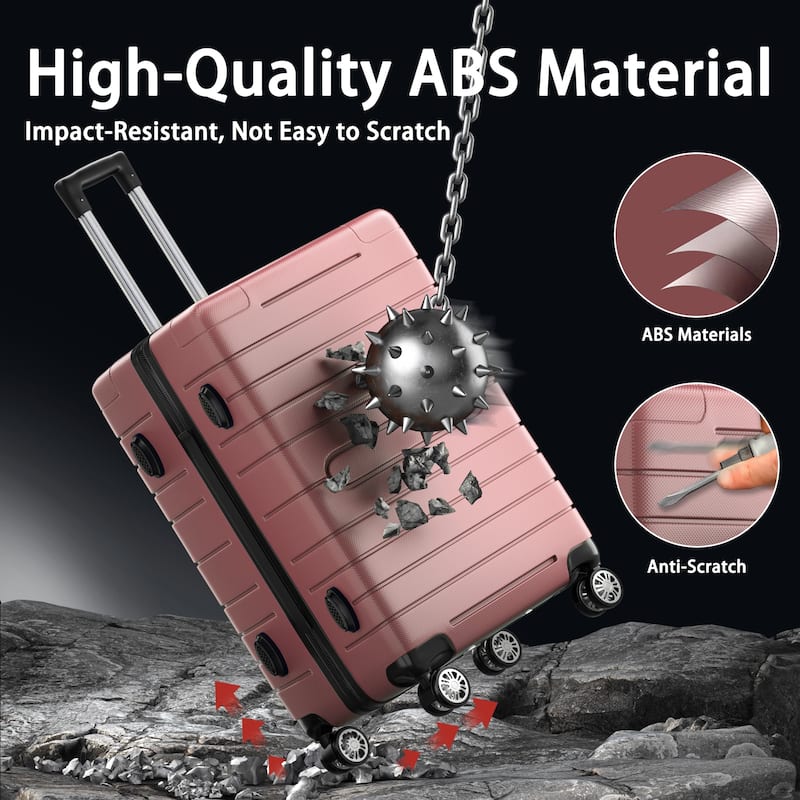 SUGIFT 3 Piece Luggage Set, Trunk Set, Hardside Lightweight Suitcase Carry with Spinner Wheels & TSA Lock, 20in/24in/28in