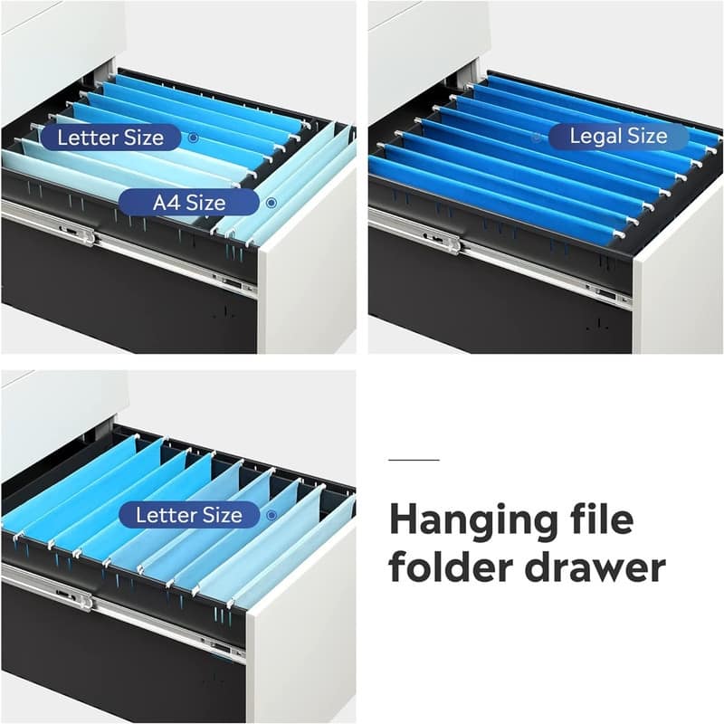 3-Drawer Mobile File Cabinet