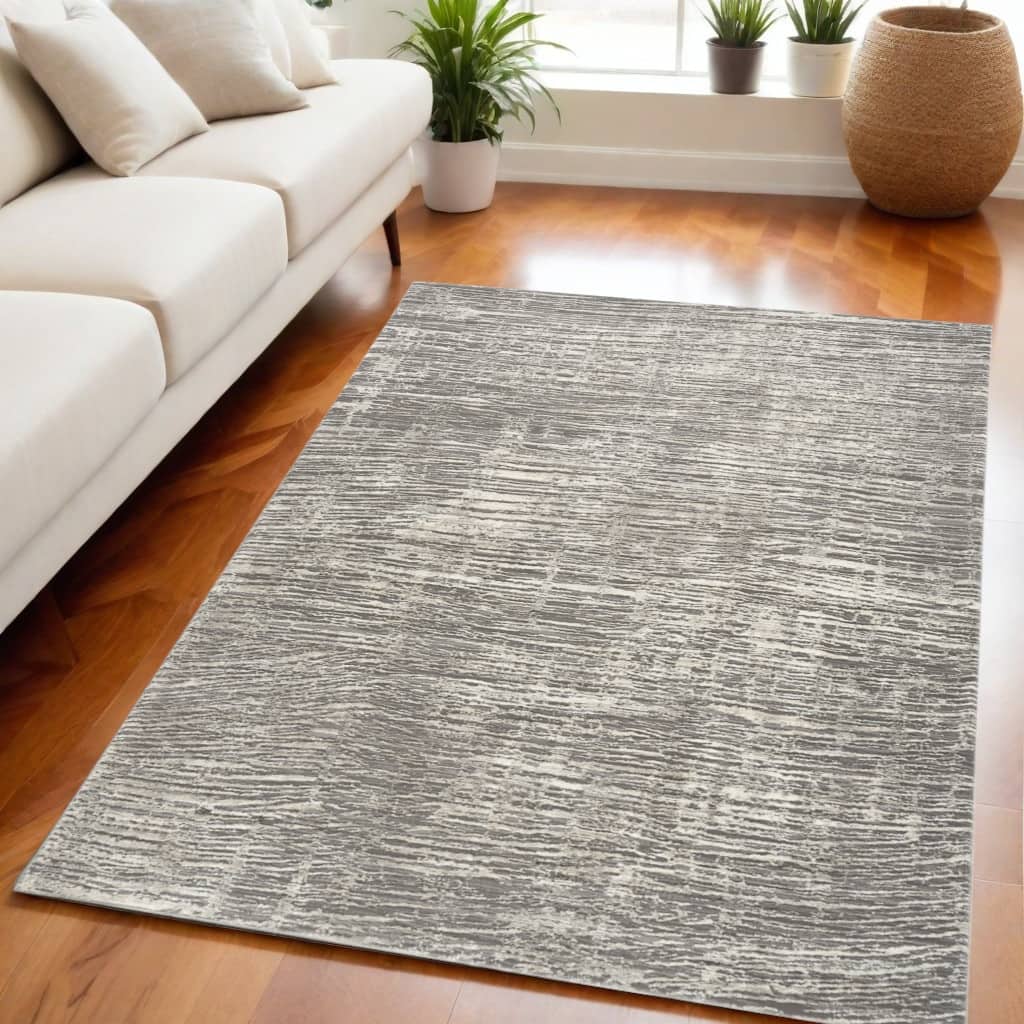Power Loomed Abstract Modern Non Skid Stain Resistant Area Rug - 87' X '63' X '0.5