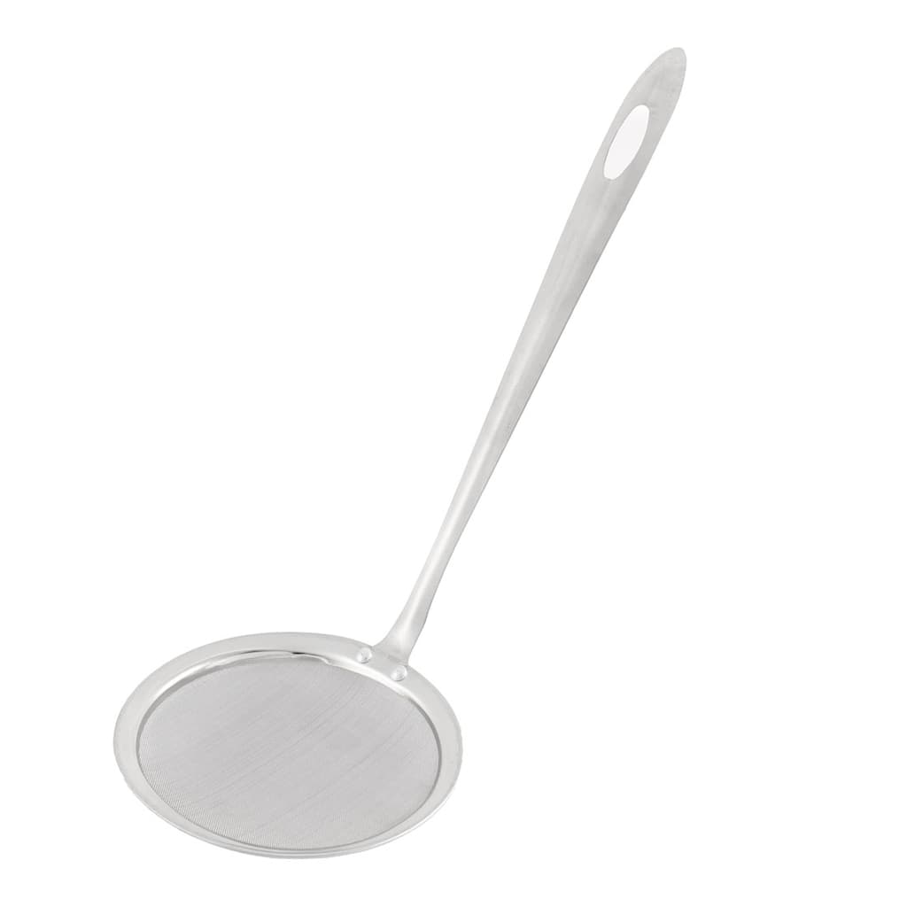 Kitchen Tool Metal Mesh Net Perforated Ladle Strainer Filter Skimmer Silver Tone