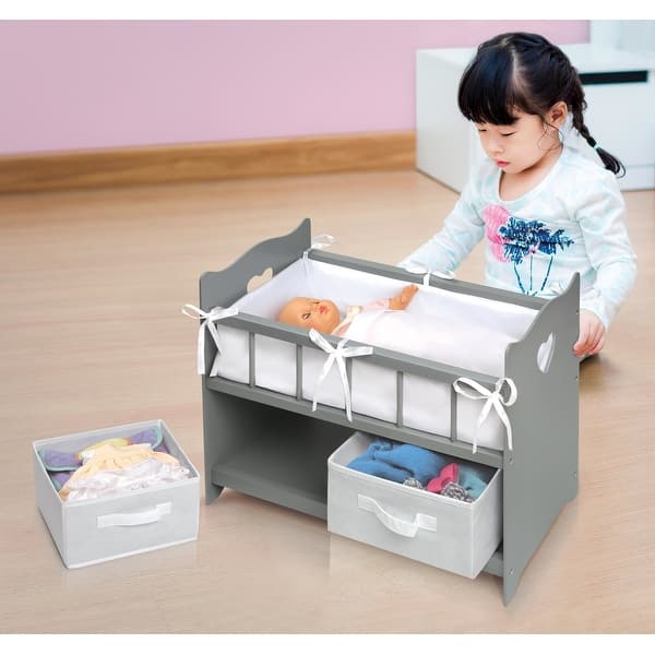 slide 2 of 8, Badger Basket Doll Crib with Two Baskets and Personalization Kit