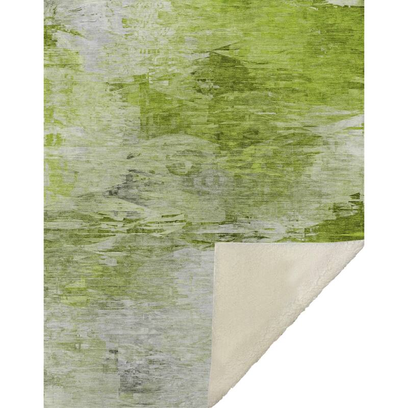 Premium Machine Washable Abstract Modern Sherpa Throw Blanket