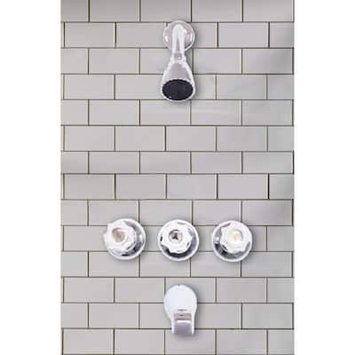 Triple Handle Tub & shower kit with Chrome Finish (NON PRESSURE BALANCE)