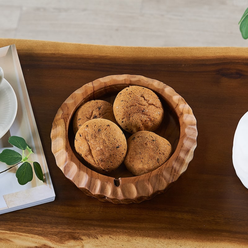 Home Soft Things Royal Round Bowl Big wooden bowl Fruit Storage