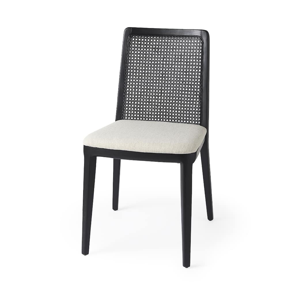 Set of 2 Modern Upholstered Side Chairs with Cross Back and Solid Wood Legs for Living Room or Dining Room - 34”H x 23”W x 19”D