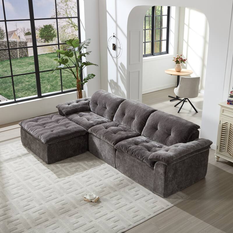 Modular Convertible Cushioned Sleeper Sofa Set