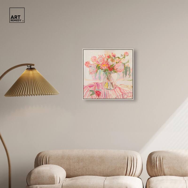 Candy Stripe Bloom Canvas by Art Remedy
