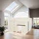 preview thumbnail 1 of 11, Wood Full Size Loft Bed with Built-in Wardrobe, Desk, Shelves, Drawers Beige