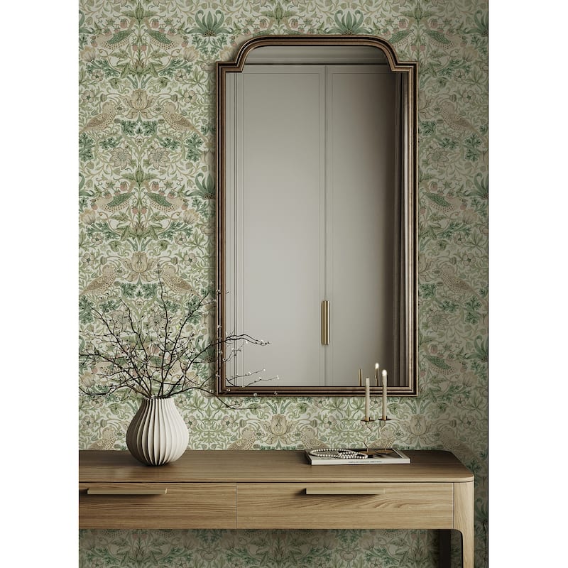 Strawberry Thief Fennel Peel and Stick Wallpaper