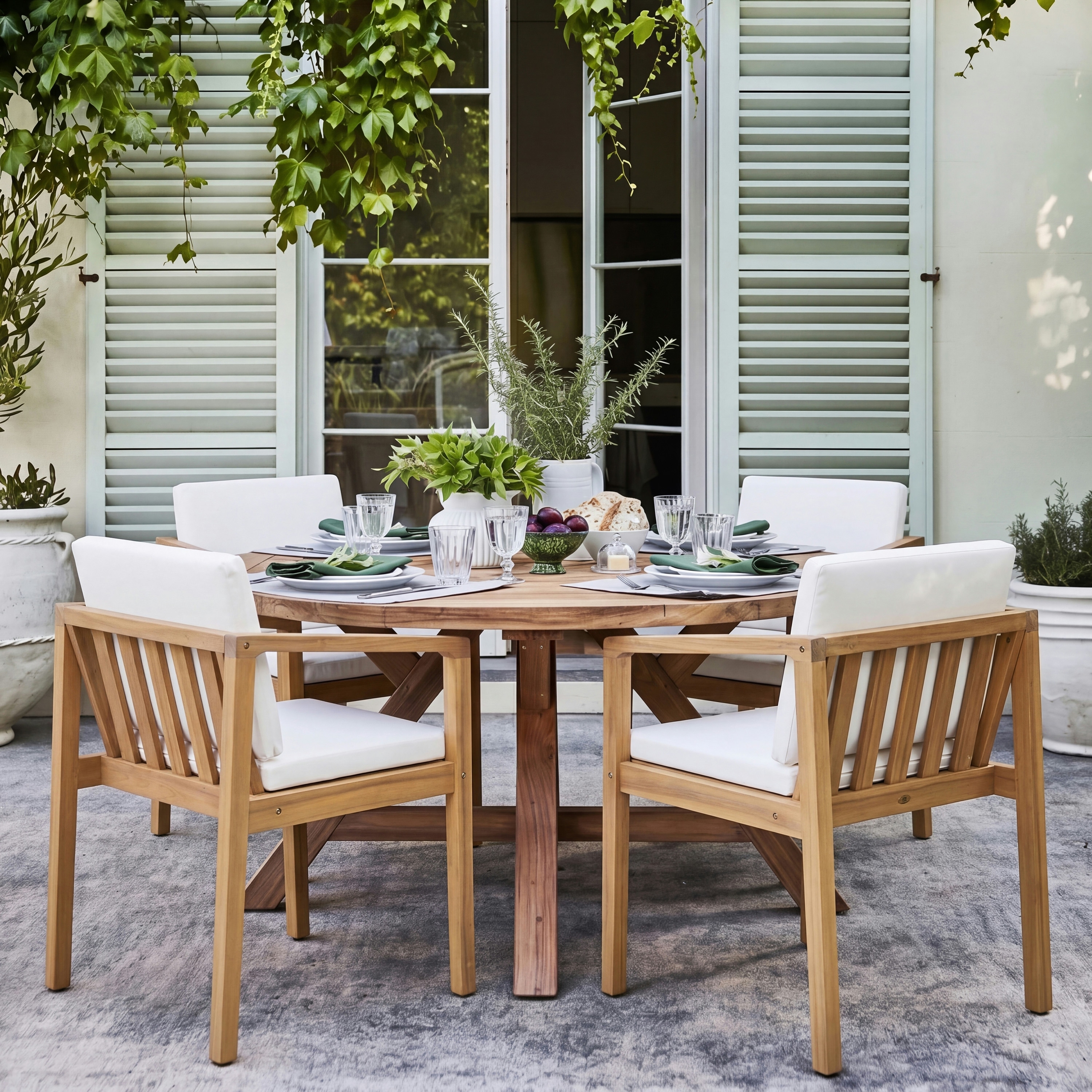 Outdoor Dining Chair Set of 4 Coffee Chair with Cushions, Side Chair Padded Chair Corner Chair Arm Chair