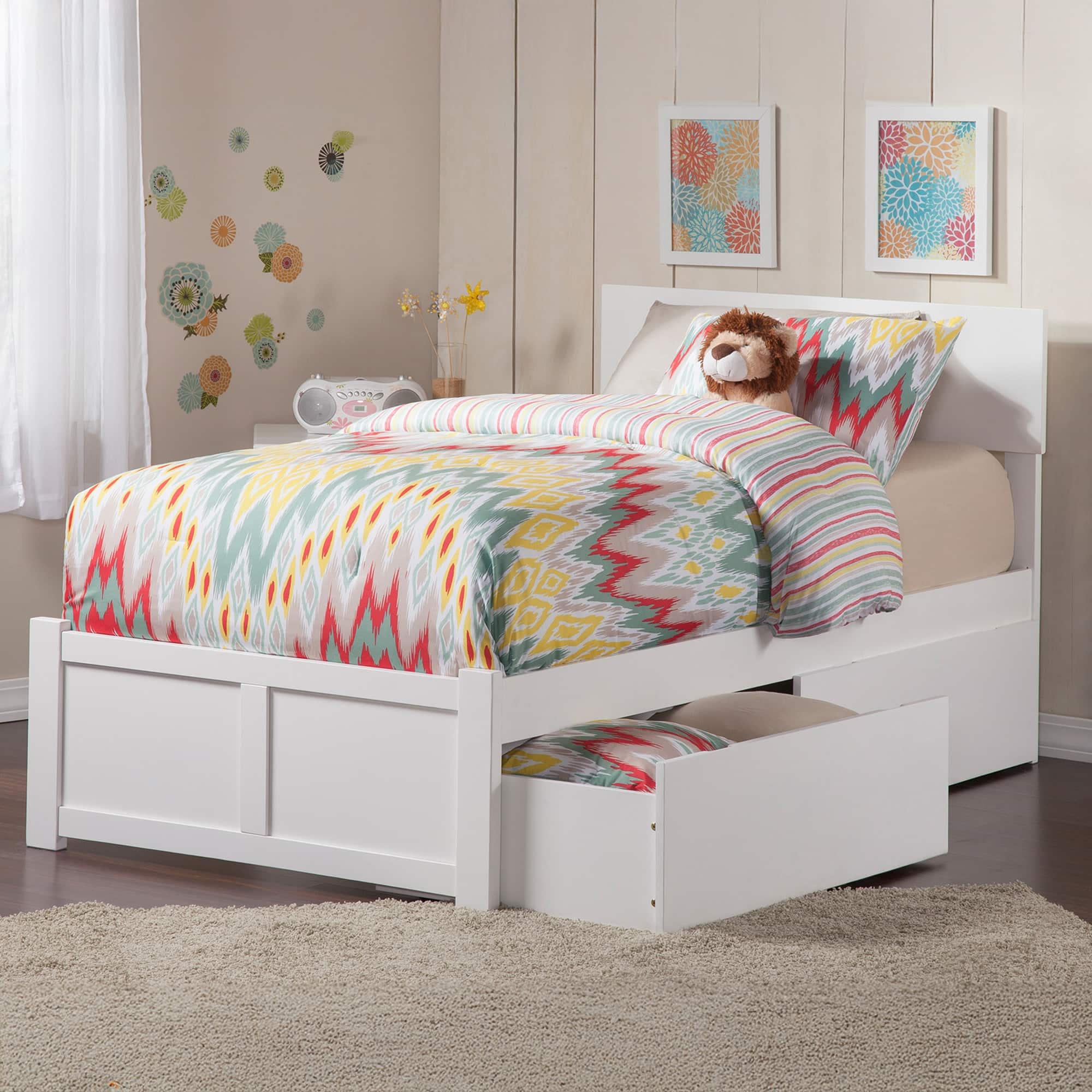 Orlando Platform Bed with Footboard and Storage Drawers