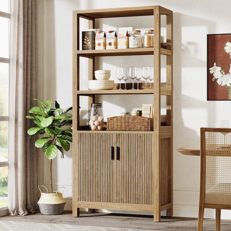 70.9 Inch Tall Bookcase with Storage for Living Room/Home Office - 13.78" D x 31.5" W x 70.9" H