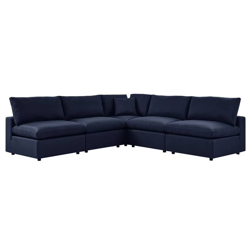 Commix 5-Piece Outdoor Patio Armless Sectional Sofa