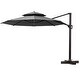 preview thumbnail 18 of 30, VredHom 11.5 Ft Round Cantilever Patio Umbrella with Cross Base Grey