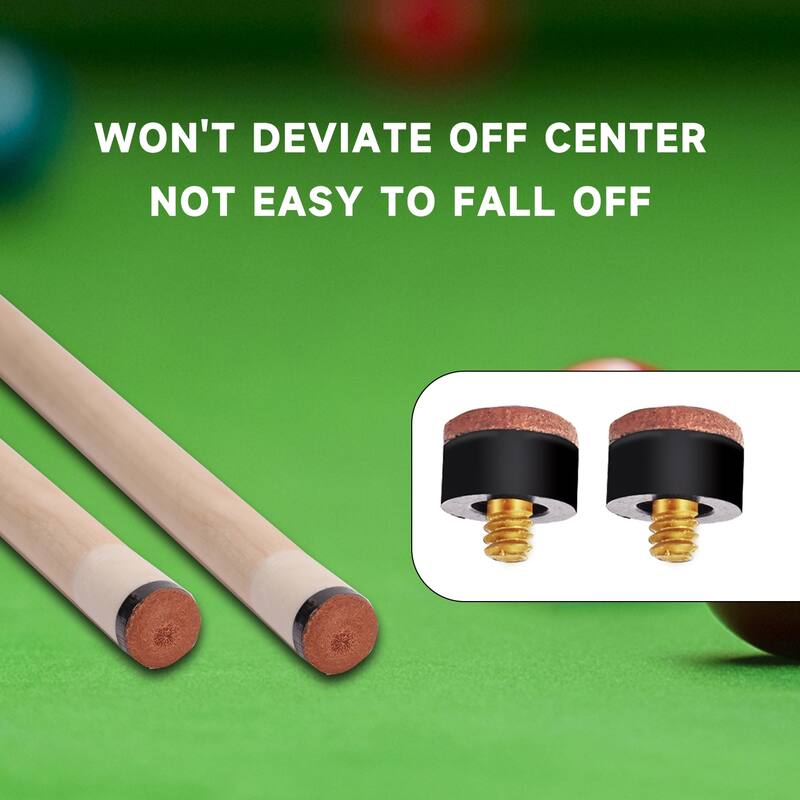 GSE™ 10-Pack 12mm/13mm Billiard Cue Tips, Soft/Hard Replacement Pool Cue Stick Screw-on Tips & Nylon Ferrules