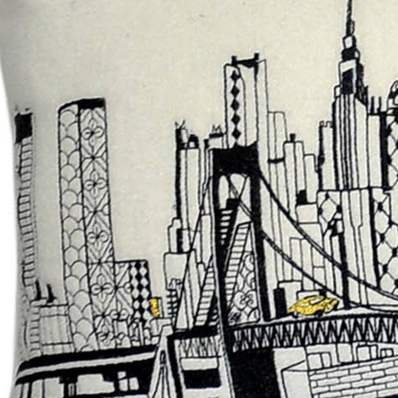 HomeRoots 46" White Tokyo Daylight Skyline Lumbar Decorative Pillow