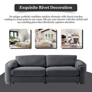 Solid Frame Comfy Loveseat for Living Room Durable Couch, Gray - N/A