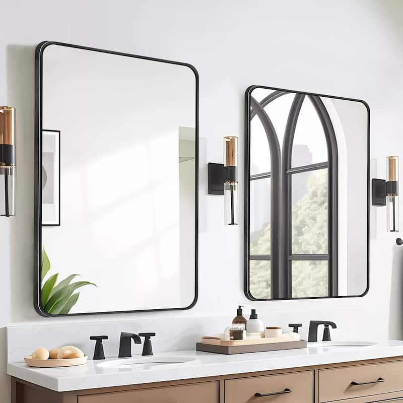 2 Pack Rectangle Vanity Mirror Wall Mirror - 30X40 - Black