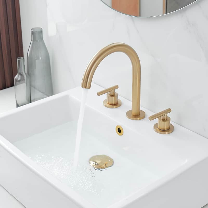 8 Inches Widespread Bathroom Faucet Two Handle 3 Hole with Drain
