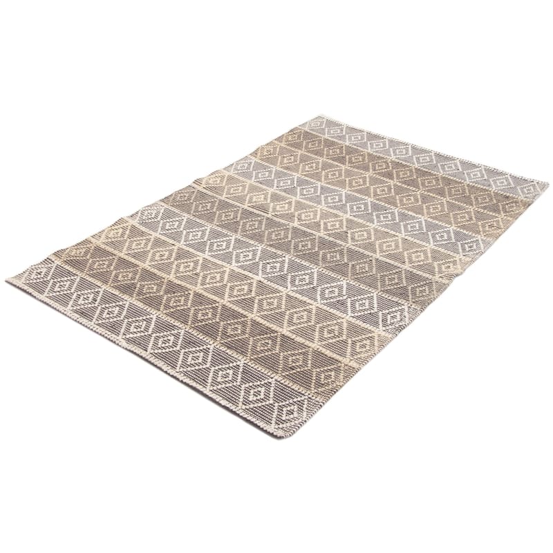 ECARPETGALLERY Braid weave Sienna Grey Wool Rug - 5'0 x 7'10