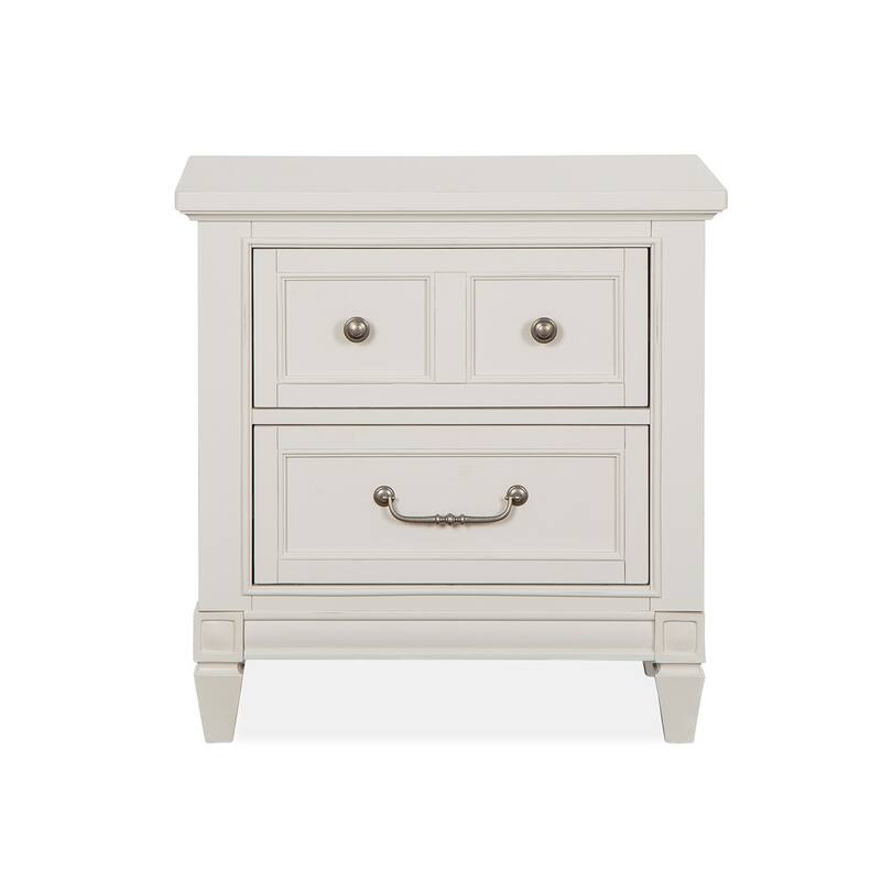 Magnussen Home Willowbrook Egg Shell White with Slight Rub Through Drawer Nightstand