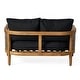 preview thumbnail 18 of 69, Burchett Outdoor Acacia Wood and Wicker 4 Seater Chat Set with Optional Sunbrella Cushions by Christopher Knight Home