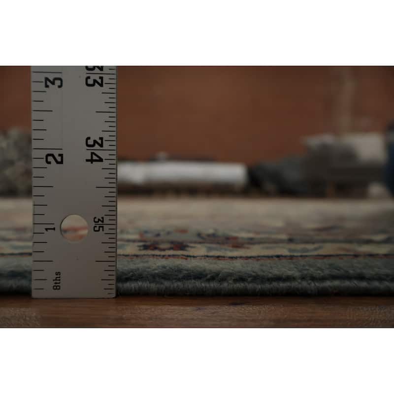 Hand Knotted Oriental 100% Wool Carpet Traditional Floral Greys & Charcoal Tabriz Area Rug - 6' 1'' X 4' 1''