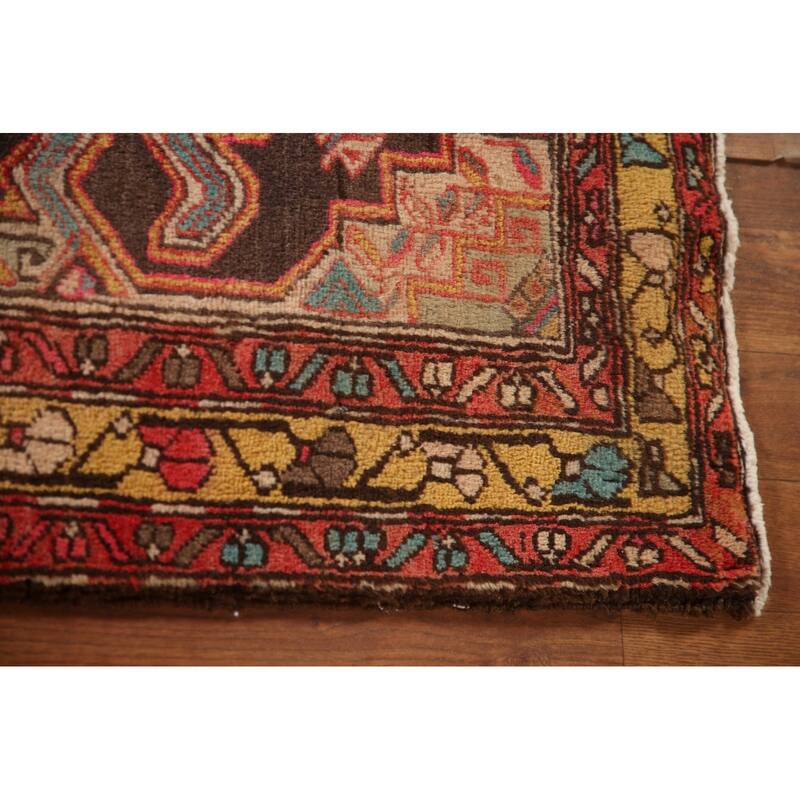 Ardebil Persian Vintage Runner Rug Hand-Knotted Wool Carpet - 2'3" x 9'6"