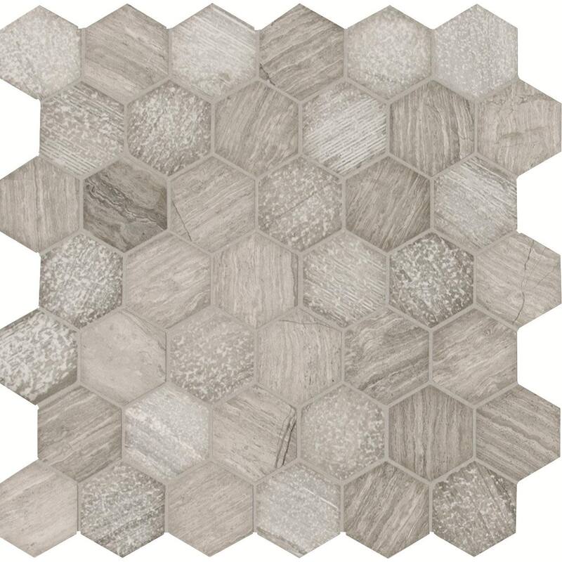 Ackland AKM-S-2X2HCH-CA 12" x 12" Marble Geometric Mosaic Tile - - Tivoli Sand