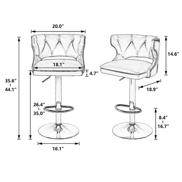 Bar Stools With Back and Footrest Counter Height Dining ChairsLeather