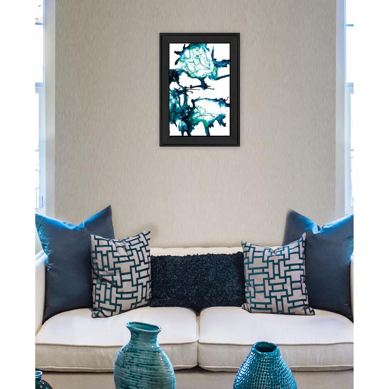 TrendyDecor4U Coastal "Ocean Living 1" Framed Print Wall Art