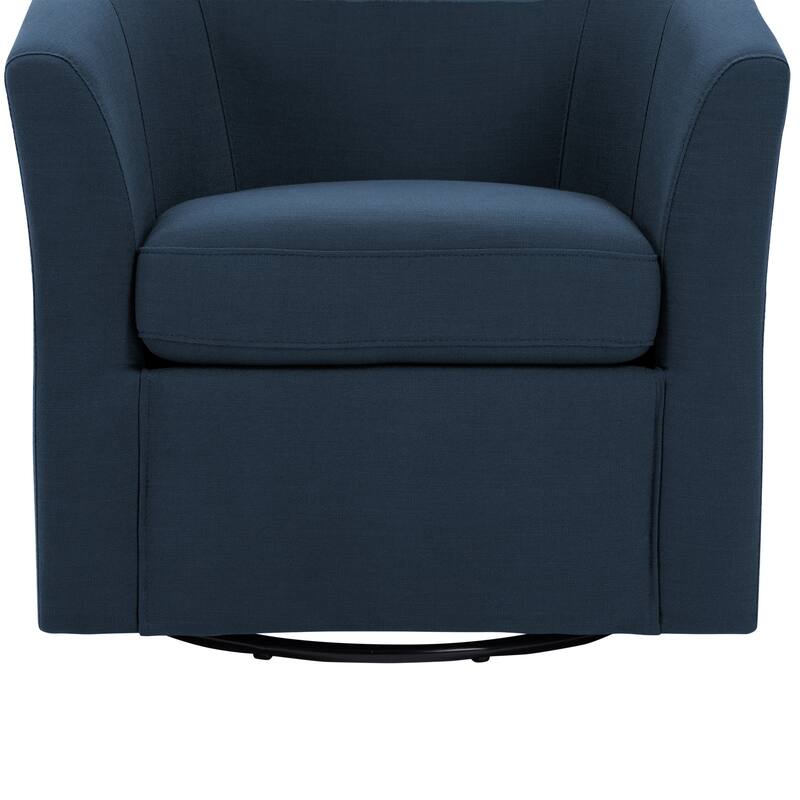 Linen Armchair Swivel Barrel Accent Chairs for Living Room