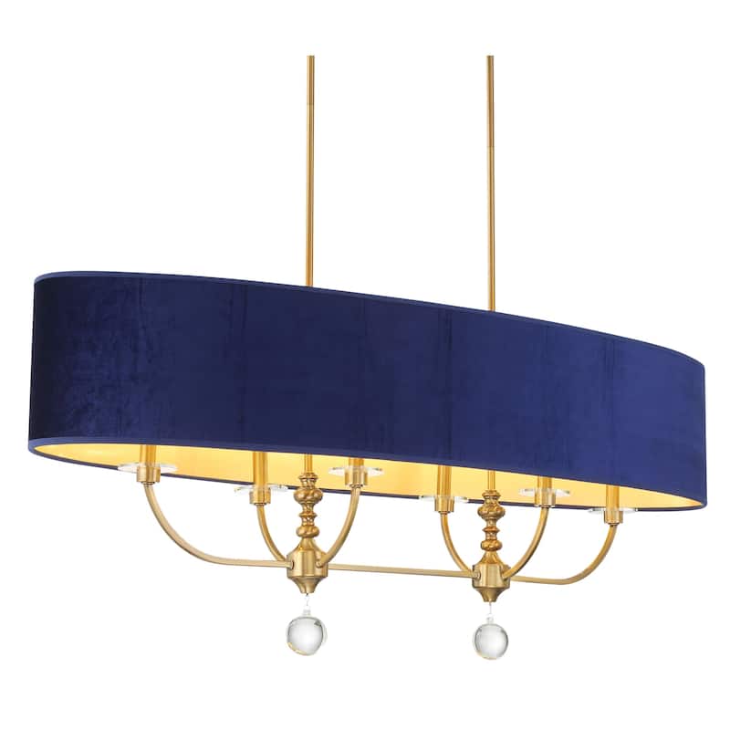 Minka Lavery 3486 Van Noord 6 Light 48" Wide Linear Chandelier with - Oxidized Aged Brass