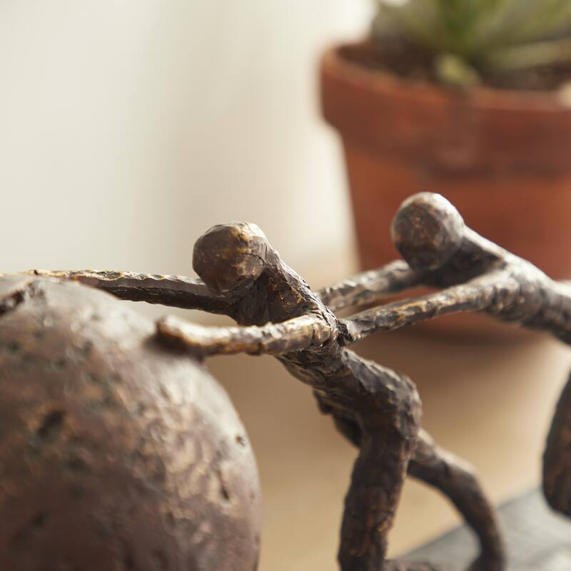 Polystone People Decorative Sculpture with Ball - Brown - Roche River Decor